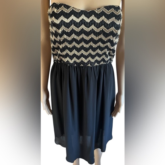 A. Byer Black and Gold High Low Dress New with Tags - Picture 6 of 9